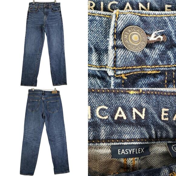 American Eagle AE Jeans Mens Size 32x34 Medium Wash Loose 5-Pocket Easyflex - Picture 1 of 13